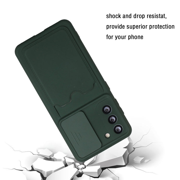 Sliding Camera Cover Design TPU Protective Case with Card Slot, For Samsung Galaxy A42, For Samsung Galaxy A51 4G, For Samsung Galaxy A52 5G / 4G, For Samsung Galaxy A71 4G, For Samsung Galaxy A72 5G / 4G, For Samsung Galaxy S21 5G���������������������...