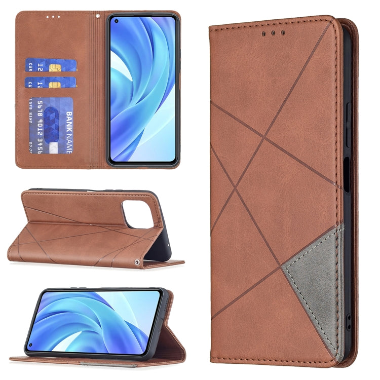 Rhombus Texture Horizontal Flip Magnetic Leather Case with Holder & Card Slots, For Samsung Galaxy A03s, For Xiaomi Mi 11 Lite, For Xiaomi Poco M3 Pro / Redmi Note 10 5G, For Samsung Galaxy A03s 164mm