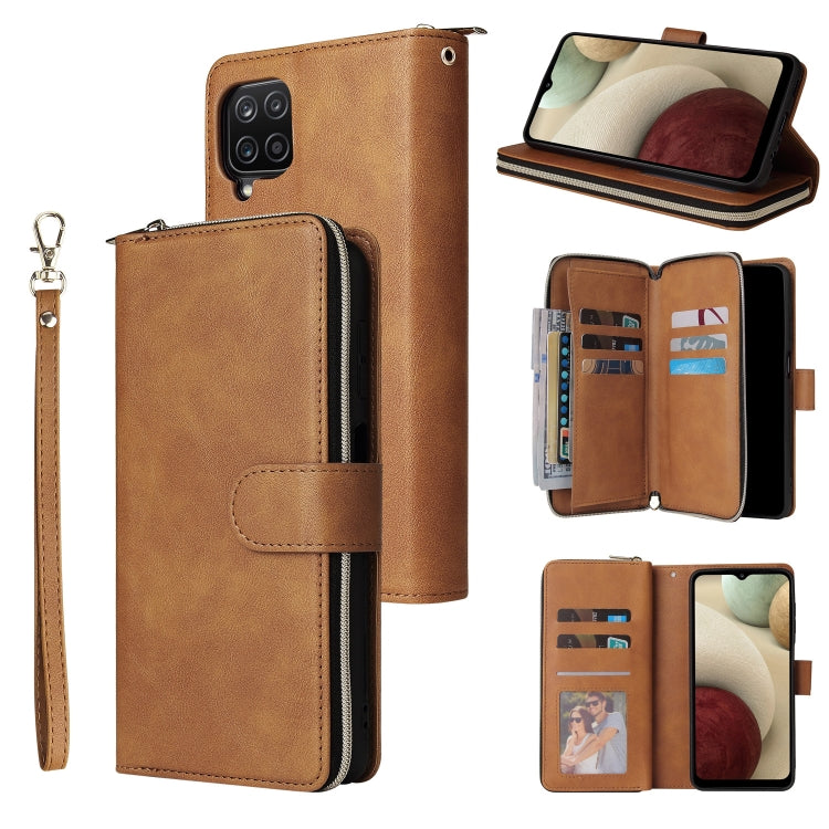 Zipper Wallet Bag Horizontal Flip PU Leather Case with Holder & 9 Card Slots & Wallet & Lanyard & Photo Frame, For Samsung Galaxy A12 5G, For Samsung Galaxy A52 5G, For Samsung Galaxy A72 5G, For Samsung Galaxy S21, For Samsung Galaxy S21 FE�����������...