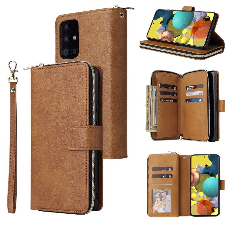 Zipper Wallet Bag Horizontal Flip PU Leather Case with Holder & 9 Card Slots & Wallet & Lanyard & Photo Frame, For Samsung Galaxy A12 5G, For Samsung Galaxy A52 5G, For Samsung Galaxy A72 5G, For Samsung Galaxy S21, For Samsung Galaxy S21 FE�����������...