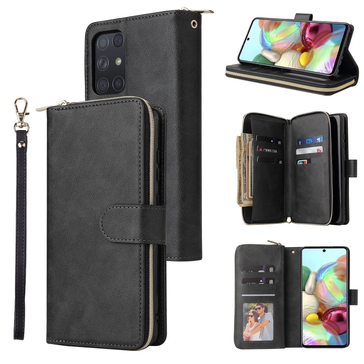 Zipper Wallet Bag Horizontal Flip PU Leather Case with Holder & 9 Card Slots & Wallet & Lanyard & Photo Frame, For Samsung Galaxy A12 5G, For Samsung Galaxy A52 5G, For Samsung Galaxy A72 5G, For Samsung Galaxy S21, For Samsung Galaxy S21 FE�����������...