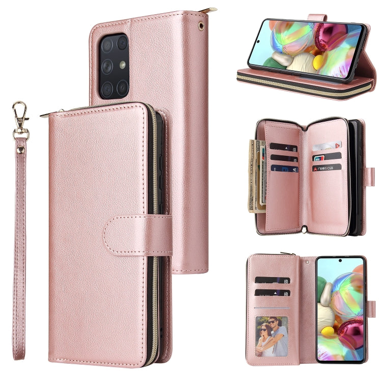 Zipper Wallet Bag Horizontal Flip PU Leather Case with Holder & 9 Card Slots & Wallet & Lanyard & Photo Frame, For Samsung Galaxy A12 5G, For Samsung Galaxy A52 5G, For Samsung Galaxy A72 5G, For Samsung Galaxy S21, For Samsung Galaxy S21 FE�����������...
