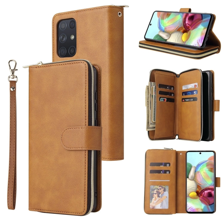 Zipper Wallet Bag Horizontal Flip PU Leather Case with Holder & 9 Card Slots & Wallet & Lanyard & Photo Frame, For Samsung Galaxy A12 5G, For Samsung Galaxy A52 5G, For Samsung Galaxy A72 5G, For Samsung Galaxy S21, For Samsung Galaxy S21 FE�����������...