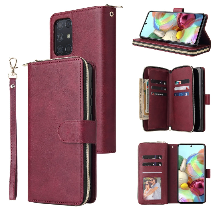Zipper Wallet Bag Horizontal Flip PU Leather Case with Holder & 9 Card Slots & Wallet & Lanyard & Photo Frame, For Samsung Galaxy A12 5G, For Samsung Galaxy A52 5G, For Samsung Galaxy A72 5G, For Samsung Galaxy S21, For Samsung Galaxy S21 FE�����������...