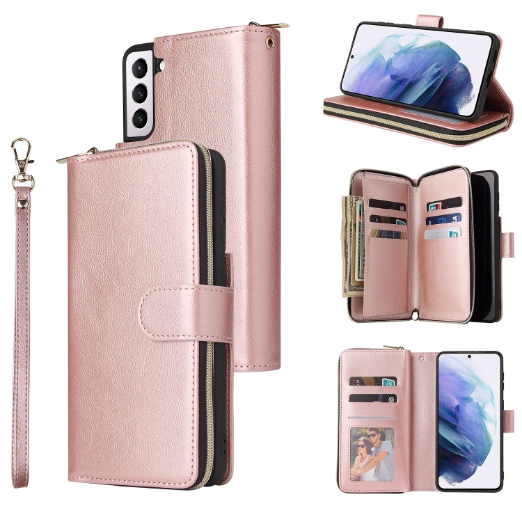 Zipper Wallet Bag Horizontal Flip PU Leather Case with Holder & 9 Card Slots & Wallet & Lanyard & Photo Frame, For Samsung Galaxy A12 5G, For Samsung Galaxy A52 5G, For Samsung Galaxy A72 5G, For Samsung Galaxy S21, For Samsung Galaxy S21 FE�����������...