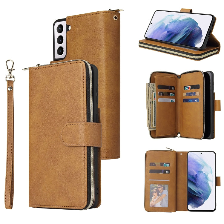 Zipper Wallet Bag Horizontal Flip PU Leather Case with Holder & 9 Card Slots & Wallet & Lanyard & Photo Frame, For Samsung Galaxy A12 5G, For Samsung Galaxy A52 5G, For Samsung Galaxy A72 5G, For Samsung Galaxy S21, For Samsung Galaxy S21 FE�����������...