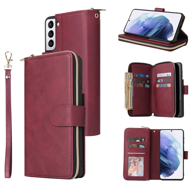 Zipper Wallet Bag Horizontal Flip PU Leather Case with Holder & 9 Card Slots & Wallet & Lanyard & Photo Frame, For Samsung Galaxy A12 5G, For Samsung Galaxy A52 5G, For Samsung Galaxy A72 5G, For Samsung Galaxy S21, For Samsung Galaxy S21 FE�����������...
