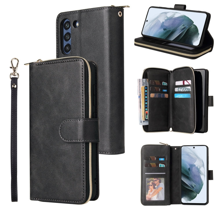 Zipper Wallet Bag Horizontal Flip PU Leather Case with Holder & 9 Card Slots & Wallet & Lanyard & Photo Frame, For Samsung Galaxy A12 5G, For Samsung Galaxy A52 5G, For Samsung Galaxy A72 5G, For Samsung Galaxy S21, For Samsung Galaxy S21 FE�����������...