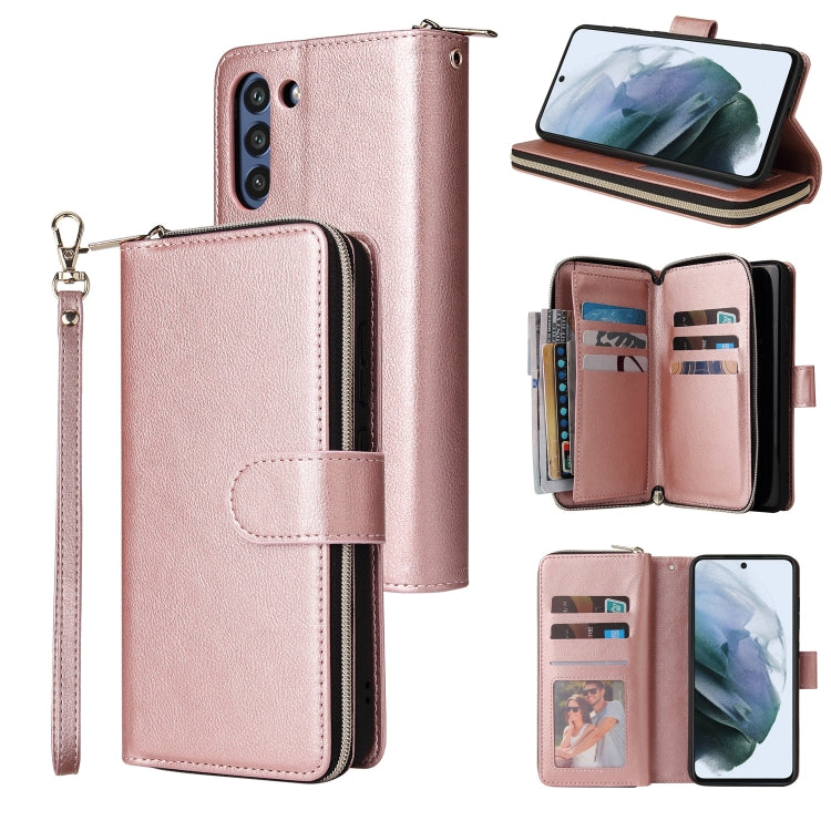 Zipper Wallet Bag Horizontal Flip PU Leather Case with Holder & 9 Card Slots & Wallet & Lanyard & Photo Frame, For Samsung Galaxy A12 5G, For Samsung Galaxy A52 5G, For Samsung Galaxy A72 5G, For Samsung Galaxy S21, For Samsung Galaxy S21 FE�����������...