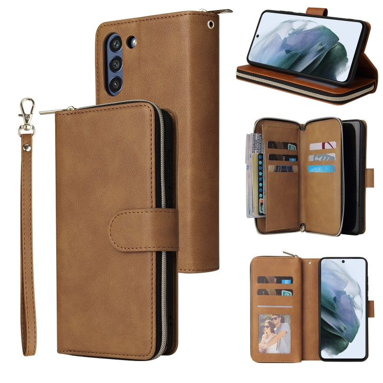 Zipper Wallet Bag Horizontal Flip PU Leather Case with Holder & 9 Card Slots & Wallet & Lanyard & Photo Frame, For Samsung Galaxy A12 5G, For Samsung Galaxy A52 5G, For Samsung Galaxy A72 5G, For Samsung Galaxy S21, For Samsung Galaxy S21 FE�����������...