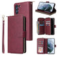 Zipper Wallet Bag Horizontal Flip PU Leather Case with Holder & 9 Card Slots & Wallet & Lanyard & Photo Frame, For Samsung Galaxy A12 5G, For Samsung Galaxy A52 5G, For Samsung Galaxy A72 5G, For Samsung Galaxy S21, For Samsung Galaxy S21 FE�����������...
