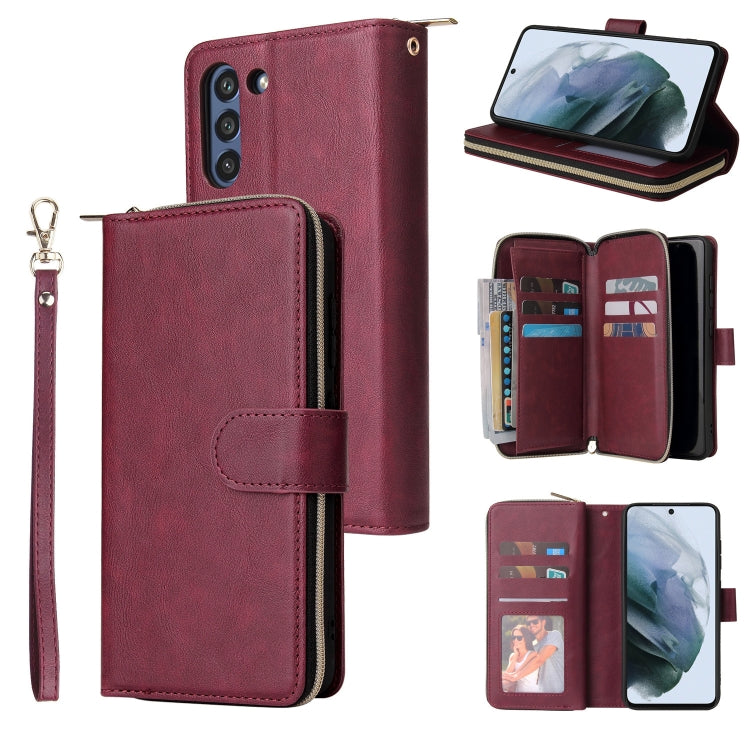 Zipper Wallet Bag Horizontal Flip PU Leather Case with Holder & 9 Card Slots & Wallet & Lanyard & Photo Frame, For Samsung Galaxy A12 5G, For Samsung Galaxy A52 5G, For Samsung Galaxy A72 5G, For Samsung Galaxy S21, For Samsung Galaxy S21 FE�����������...