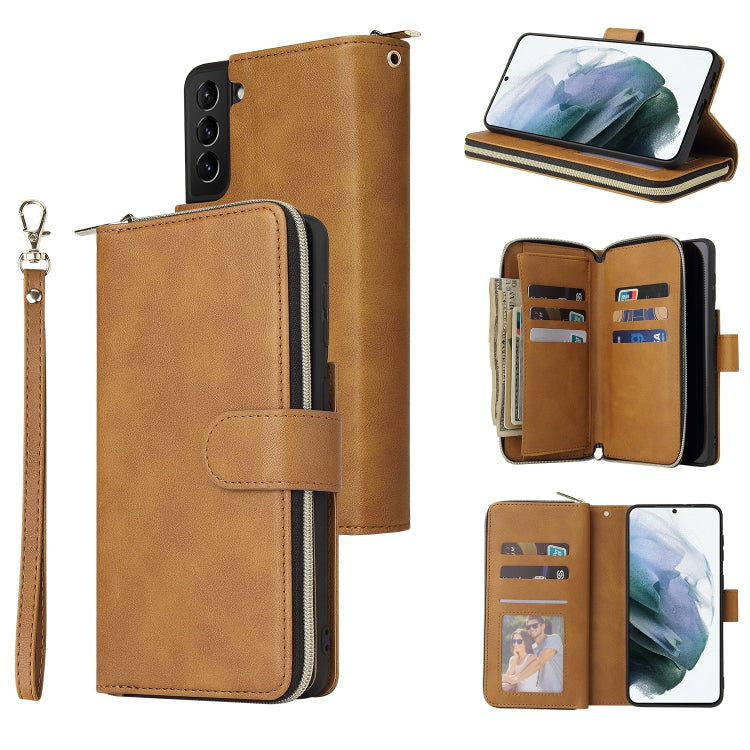 Zipper Wallet Bag Horizontal Flip PU Leather Case with Holder & 9 Card Slots & Wallet & Lanyard & Photo Frame, For Samsung Galaxy A12 5G, For Samsung Galaxy A52 5G, For Samsung Galaxy A72 5G, For Samsung Galaxy S21, For Samsung Galaxy S21 FE�����������...