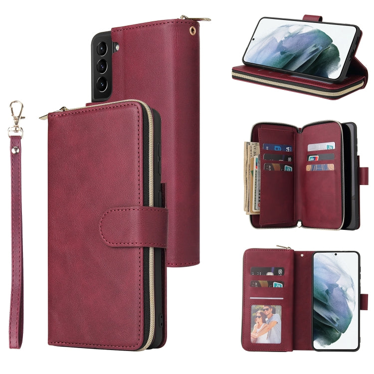 Zipper Wallet Bag Horizontal Flip PU Leather Case with Holder & 9 Card Slots & Wallet & Lanyard & Photo Frame, For Samsung Galaxy A12 5G, For Samsung Galaxy A52 5G, For Samsung Galaxy A72 5G, For Samsung Galaxy S21, For Samsung Galaxy S21 FE�����������...