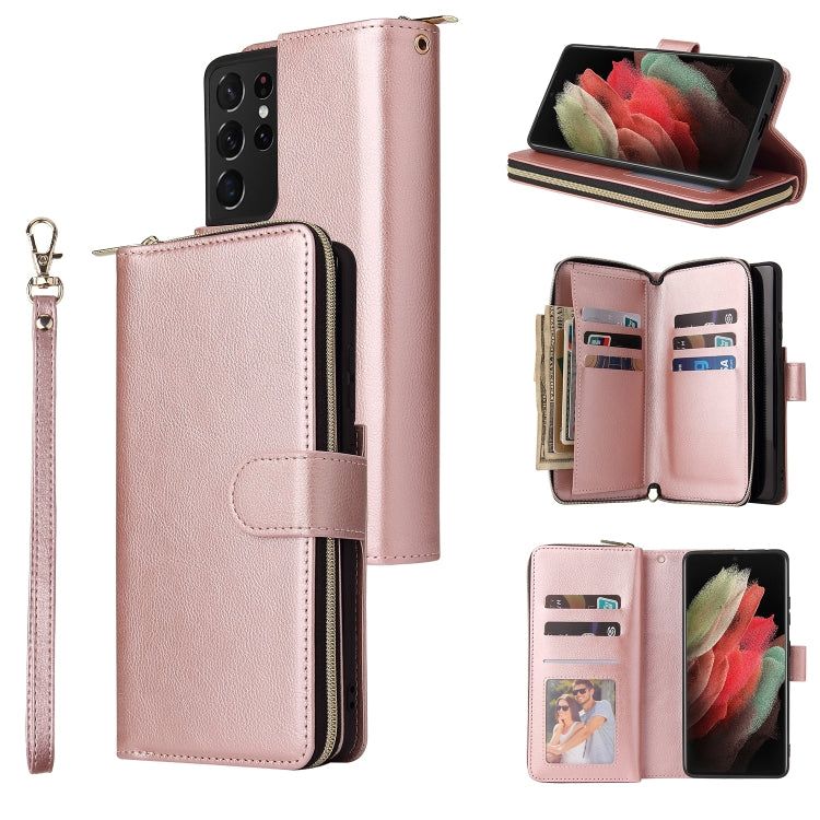 Zipper Wallet Bag Horizontal Flip PU Leather Case with Holder & 9 Card Slots & Wallet & Lanyard & Photo Frame, For Samsung Galaxy A12 5G, For Samsung Galaxy A52 5G, For Samsung Galaxy A72 5G, For Samsung Galaxy S21, For Samsung Galaxy S21 FE�����������...