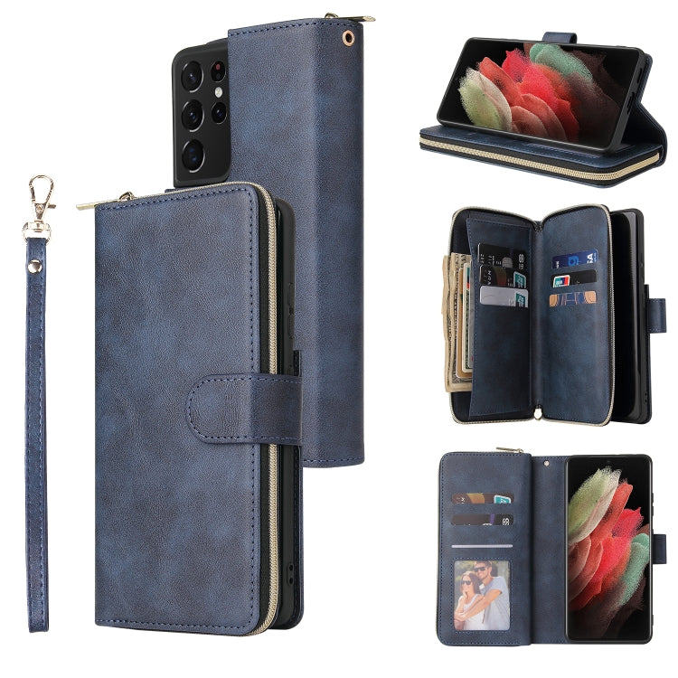 Zipper Wallet Bag Horizontal Flip PU Leather Case with Holder & 9 Card Slots & Wallet & Lanyard & Photo Frame, For Samsung Galaxy A12 5G, For Samsung Galaxy A52 5G, For Samsung Galaxy A72 5G, For Samsung Galaxy S21, For Samsung Galaxy S21 FE�����������...