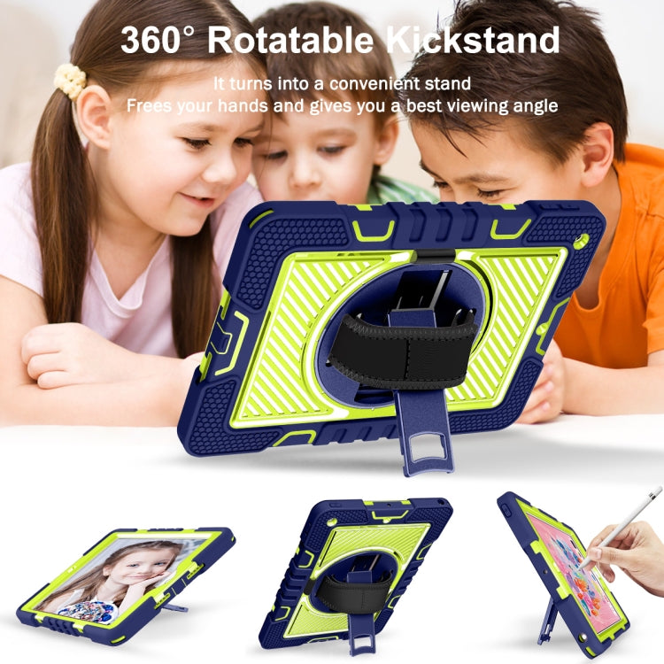 360 Degree Rotation Contrast Color Shockproof Silicone + PC Case with Holder & Hand Grip Strap & Shoulder Strap, For iPad 9.7 2018 / 2017, For iPad 10.2 2021 / 2020 / 2019, For iPad 10.9 / Pro 11 2020 / 2021 / 2018��������������������������������������...