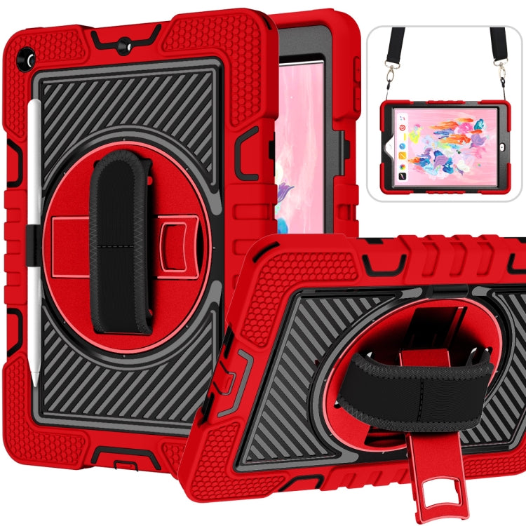 360 Degree Rotation Contrast Color Shockproof Silicone + PC Case with Holder & Hand Grip Strap & Shoulder Strap, For iPad 9.7 2018 / 2017, For iPad 10.2 2021 / 2020 / 2019, For iPad 10.9 / Pro 11 2020 / 2021 / 2018��������������������������������������...