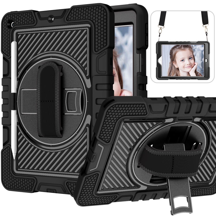 360 Degree Rotation Contrast Color Shockproof Silicone + PC Case with Holder & Hand Grip Strap & Shoulder Strap, For iPad 9.7 2018 / 2017, For iPad 10.2 2021 / 2020 / 2019, For iPad 10.9 / Pro 11 2020 / 2021 / 2018��������������������������������������...