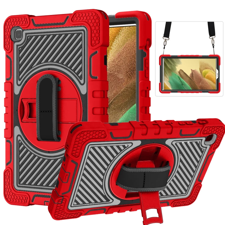 360 Degree Rotation Contrast Color Shockproof Silicone + PC Case with Holder & Hand Grip Strap & Shoulder Strap, For iPad 9.7 2018 / 2017, For iPad 10.2 2021 / 2020 / 2019, For iPad 10.9 / Pro 11 2020 / 2021 / 2018��������������������������������������...
