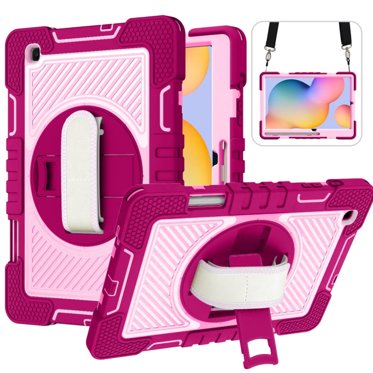 360 Degree Rotation Contrast Color Shockproof Silicone + PC Case with Holder & Hand Grip Strap & Shoulder Strap, For iPad 9.7 2018 / 2017, For iPad 10.2 2021 / 2020 / 2019, For iPad 10.9 / Pro 11 2020 / 2021 / 2018��������������������������������������...