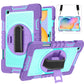 360 Degree Rotation Contrast Color Shockproof Silicone + PC Case with Holder & Hand Grip Strap & Shoulder Strap, For iPad 9.7 2018 / 2017, For iPad 10.2 2021 / 2020 / 2019, For iPad 10.9 / Pro 11 2020 / 2021 / 2018��������������������������������������...