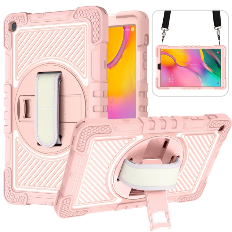360 Degree Rotation Contrast Color Shockproof Silicone + PC Case with Holder & Hand Grip Strap & Shoulder Strap, For iPad 9.7 2018 / 2017, For iPad 10.2 2021 / 2020 / 2019, For iPad 10.9 / Pro 11 2020 / 2021 / 2018��������������������������������������...