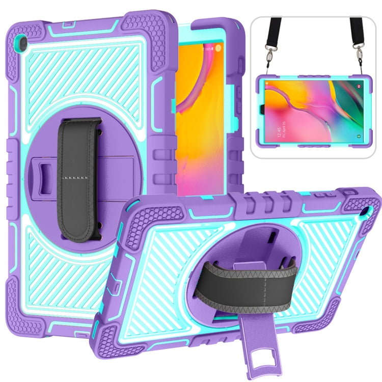 360 Degree Rotation Contrast Color Shockproof Silicone + PC Case with Holder & Hand Grip Strap & Shoulder Strap, For iPad 9.7 2018 / 2017, For iPad 10.2 2021 / 2020 / 2019, For iPad 10.9 / Pro 11 2020 / 2021 / 2018��������������������������������������...