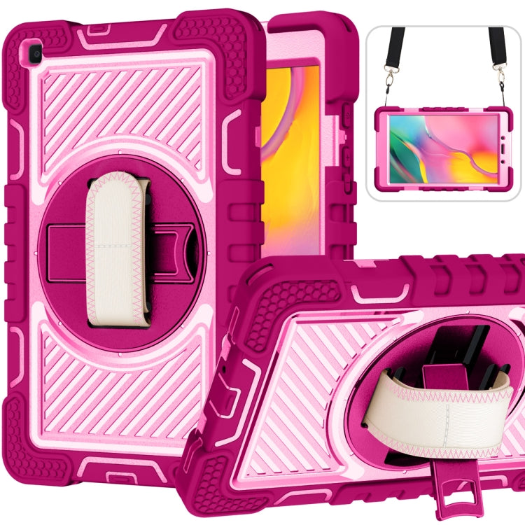 360 Degree Rotation Contrast Color Shockproof Silicone + PC Case with Holder & Hand Grip Strap & Shoulder Strap, For iPad 9.7 2018 / 2017, For iPad 10.2 2021 / 2020 / 2019, For iPad 10.9 / Pro 11 2020 / 2021 / 2018��������������������������������������...