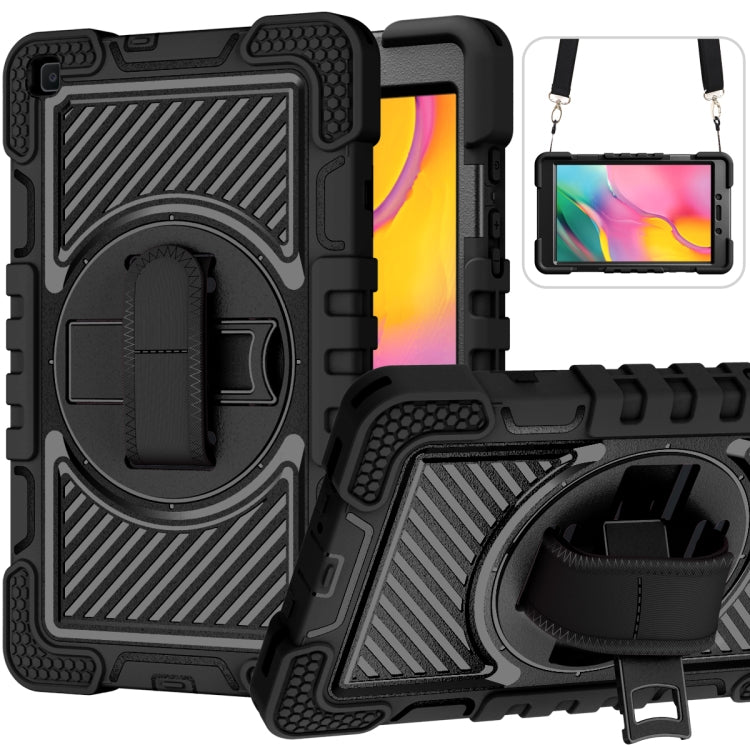 360 Degree Rotation Contrast Color Shockproof Silicone + PC Case with Holder & Hand Grip Strap & Shoulder Strap, For iPad 9.7 2018 / 2017, For iPad 10.2 2021 / 2020 / 2019, For iPad 10.9 / Pro 11 2020 / 2021 / 2018��������������������������������������...