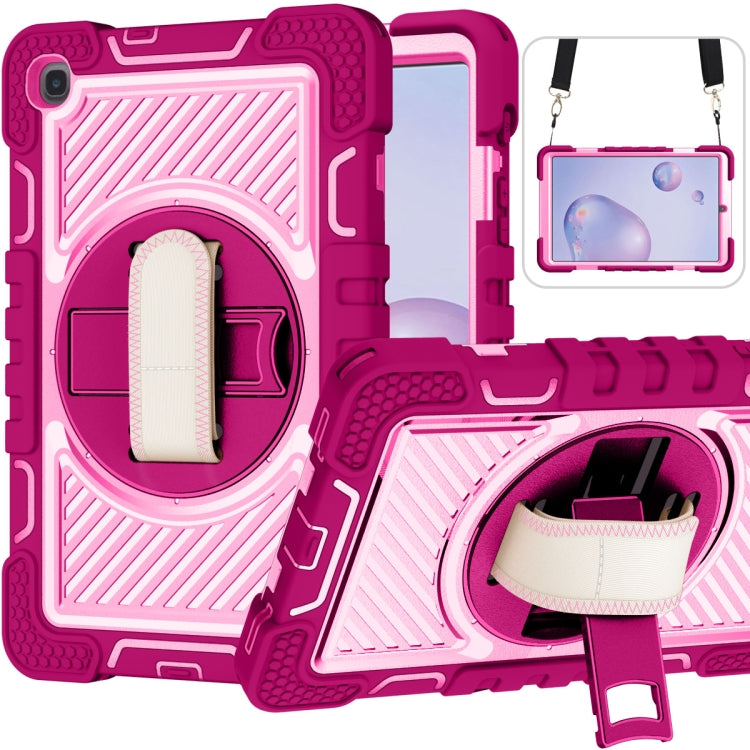 360 Degree Rotation Contrast Color Shockproof Silicone + PC Case with Holder & Hand Grip Strap & Shoulder Strap, For iPad 9.7 2018 / 2017, For iPad 10.2 2021 / 2020 / 2019, For iPad 10.9 / Pro 11 2020 / 2021 / 2018��������������������������������������...