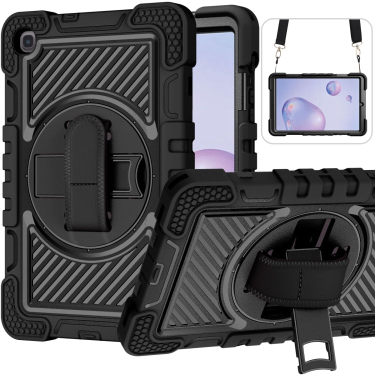 360 Degree Rotation Contrast Color Shockproof Silicone + PC Case with Holder & Hand Grip Strap & Shoulder Strap, For iPad 9.7 2018 / 2017, For iPad 10.2 2021 / 2020 / 2019, For iPad 10.9 / Pro 11 2020 / 2021 / 2018��������������������������������������...