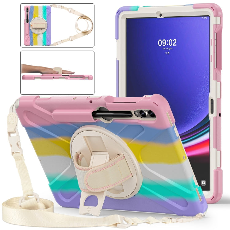 Silicone + PC Protective Case with Holder & Shoulder Strap, For Samsung Galaxy Tab S7 FE 5G 12.4 T730, For Samsung Galaxy Tab S7 FE T730 / S7+ / S9+ /S8+