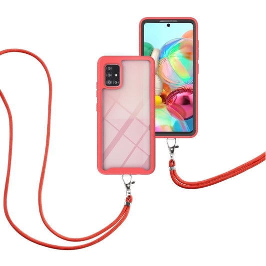 Starry Sky Solid Color Series Shockproof PC + TPU Protective Case with Neck Strap