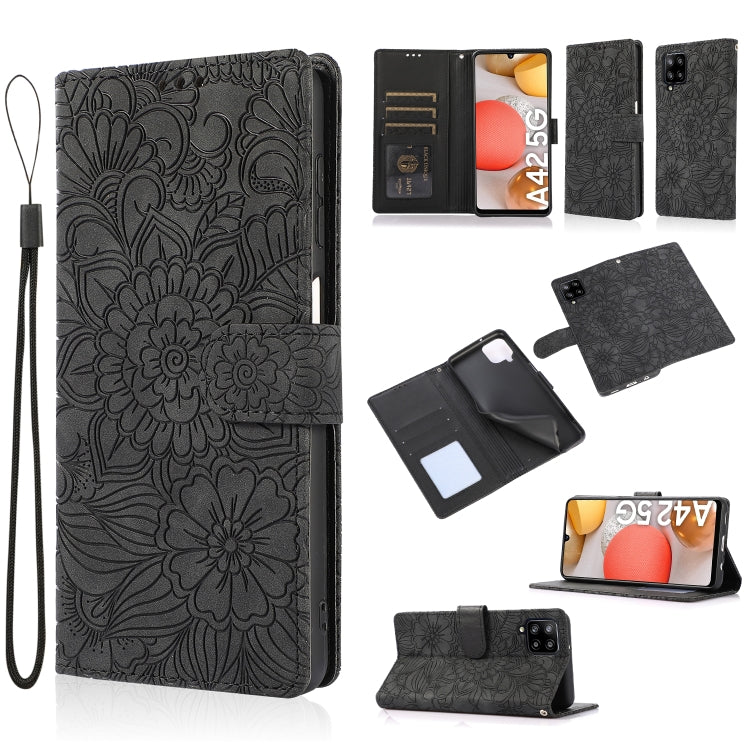 Skin Feel Embossed Sunflower Horizontal Flip Leather Case with Holder & Card Slots & Wallet & Lanyard, For Samsung Galaxy S8+, For Samsung Galaxy A12, For Samsung Galaxy A42 5G, For Samsung Galaxy A32 4G, For Samsung Galaxy A32 5G, For Samsung Galaxy A...