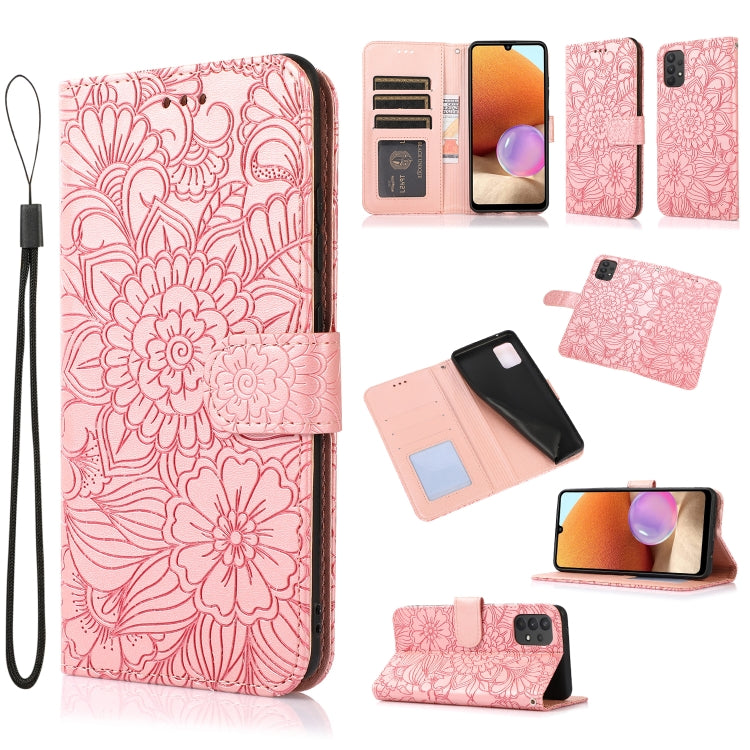 Skin Feel Embossed Sunflower Horizontal Flip Leather Case with Holder & Card Slots & Wallet & Lanyard, For Samsung Galaxy S8+, For Samsung Galaxy A12, For Samsung Galaxy A42 5G, For Samsung Galaxy A32 4G, For Samsung Galaxy A32 5G, For Samsung Galaxy A...