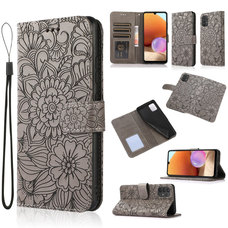 Skin Feel Embossed Sunflower Horizontal Flip Leather Case with Holder & Card Slots & Wallet & Lanyard, For Samsung Galaxy S8+, For Samsung Galaxy A12, For Samsung Galaxy A42 5G, For Samsung Galaxy A32 4G, For Samsung Galaxy A32 5G, For Samsung Galaxy A...