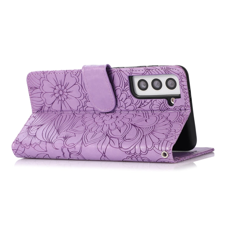 Skin Feel Embossed Sunflower Horizontal Flip Leather Case with Holder & Card Slots & Wallet & Lanyard, For Samsung Galaxy S21 5G, For Samsung Galaxy S21 FE, For Samsung Galaxy A21s, For Samsung Galaxy Note20, For Samsung Galaxy 5G / 4G�����������������...