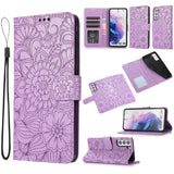 Skin Feel Embossed Sunflower Horizontal Flip Leather Case with Holder & Card Slots & Wallet & Lanyard, For Samsung Galaxy S21 5G, For Samsung Galaxy S21 FE, For Samsung Galaxy A21s, For Samsung Galaxy Note20, For Samsung Galaxy 5G / 4G�����������������...