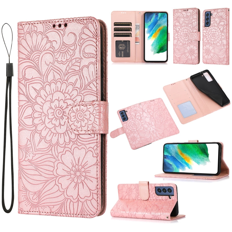 Skin Feel Embossed Sunflower Horizontal Flip Leather Case with Holder & Card Slots & Wallet & Lanyard, For Samsung Galaxy S21 5G, For Samsung Galaxy S21 FE, For Samsung Galaxy A21s, For Samsung Galaxy Note20, For Samsung Galaxy 5G / 4G�����������������...