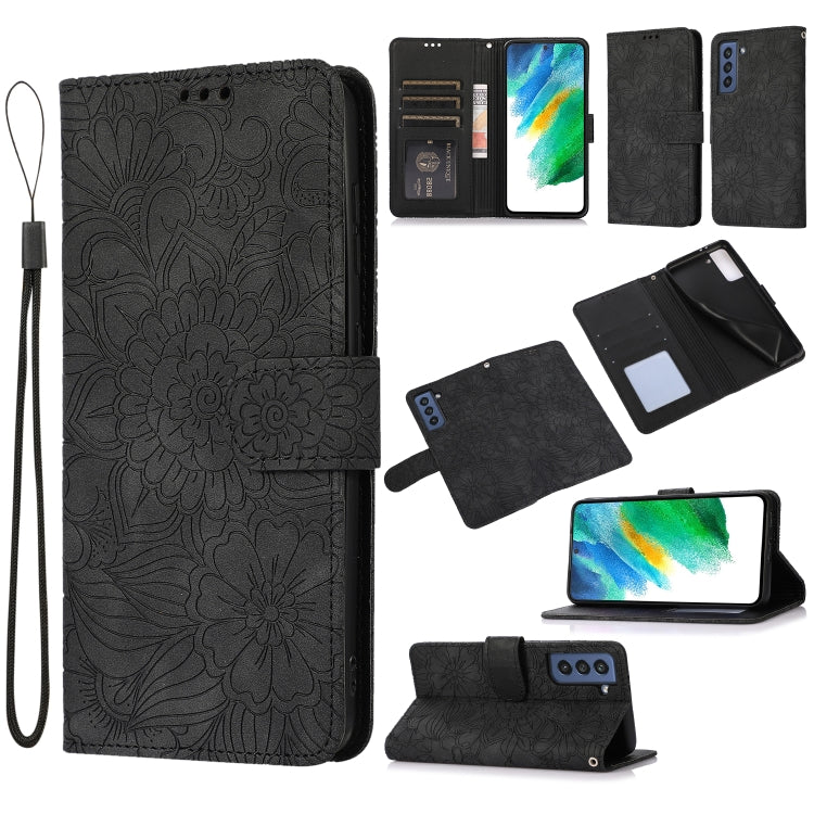Skin Feel Embossed Sunflower Horizontal Flip Leather Case with Holder & Card Slots & Wallet & Lanyard, For Samsung Galaxy S21 5G, For Samsung Galaxy S21 FE, For Samsung Galaxy A21s, For Samsung Galaxy Note20, For Samsung Galaxy 5G / 4G�����������������...
