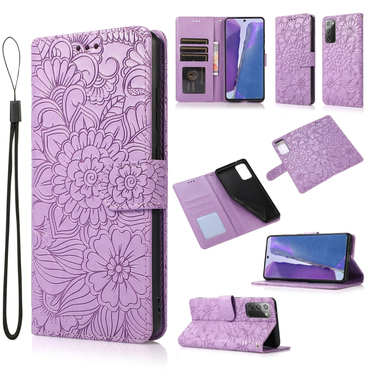 Skin Feel Embossed Sunflower Horizontal Flip Leather Case with Holder & Card Slots & Wallet & Lanyard, For Samsung Galaxy S21 5G, For Samsung Galaxy S21 FE, For Samsung Galaxy A21s, For Samsung Galaxy Note20, For Samsung Galaxy 5G / 4G�����������������...
