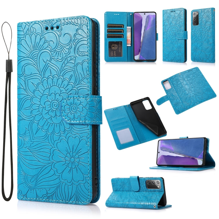 Skin Feel Embossed Sunflower Horizontal Flip Leather Case with Holder & Card Slots & Wallet & Lanyard, For Samsung Galaxy S21 5G, For Samsung Galaxy S21 FE, For Samsung Galaxy A21s, For Samsung Galaxy Note20, For Samsung Galaxy 5G / 4G�����������������...