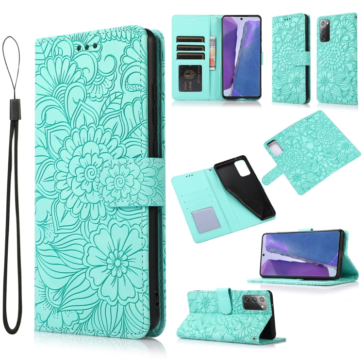 Skin Feel Embossed Sunflower Horizontal Flip Leather Case with Holder & Card Slots & Wallet & Lanyard, For Samsung Galaxy S21 5G, For Samsung Galaxy S21 FE, For Samsung Galaxy A21s, For Samsung Galaxy Note20, For Samsung Galaxy 5G / 4G�����������������...