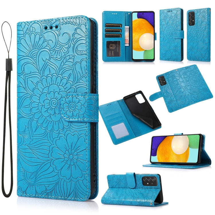 Skin Feel Embossed Sunflower Horizontal Flip Leather Case with Holder & Card Slots & Wallet & Lanyard, For Samsung Galaxy S21 5G, For Samsung Galaxy S21 FE, For Samsung Galaxy A21s, For Samsung Galaxy Note20, For Samsung Galaxy 5G / 4G�����������������...