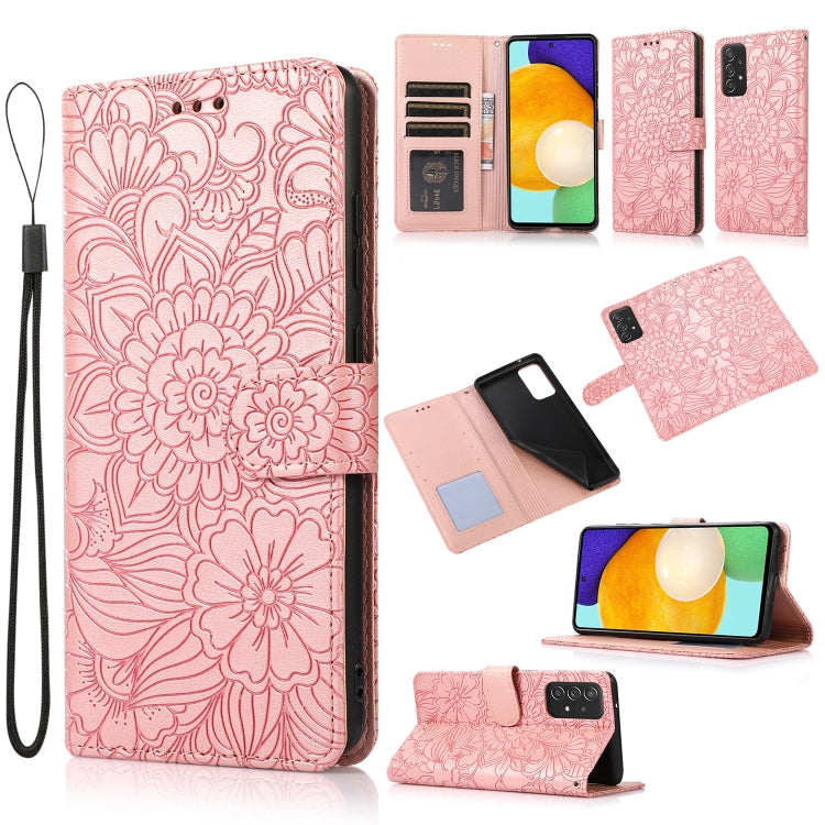 Skin Feel Embossed Sunflower Horizontal Flip Leather Case with Holder & Card Slots & Wallet & Lanyard, For Samsung Galaxy S21 5G, For Samsung Galaxy S21 FE, For Samsung Galaxy A21s, For Samsung Galaxy Note20, For Samsung Galaxy 5G / 4G�����������������...