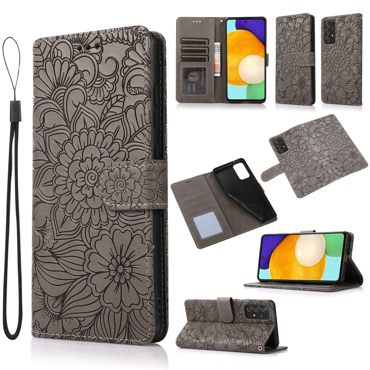 Skin Feel Embossed Sunflower Horizontal Flip Leather Case with Holder & Card Slots & Wallet & Lanyard, For Samsung Galaxy S21 5G, For Samsung Galaxy S21 FE, For Samsung Galaxy A21s, For Samsung Galaxy Note20, For Samsung Galaxy 5G / 4G�����������������...