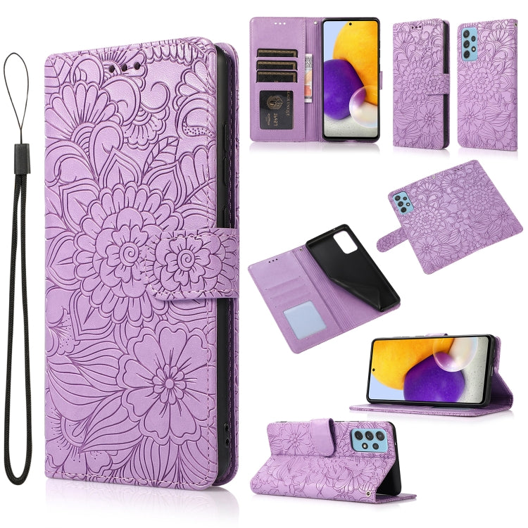Skin Feel Embossed Sunflower Horizontal Flip Leather Case with Holder & Card Slots & Wallet & Lanyard, For Samsung Galaxy S21 5G, For Samsung Galaxy S21 FE, For Samsung Galaxy A21s, For Samsung Galaxy Note20, For Samsung Galaxy 5G / 4G�����������������...