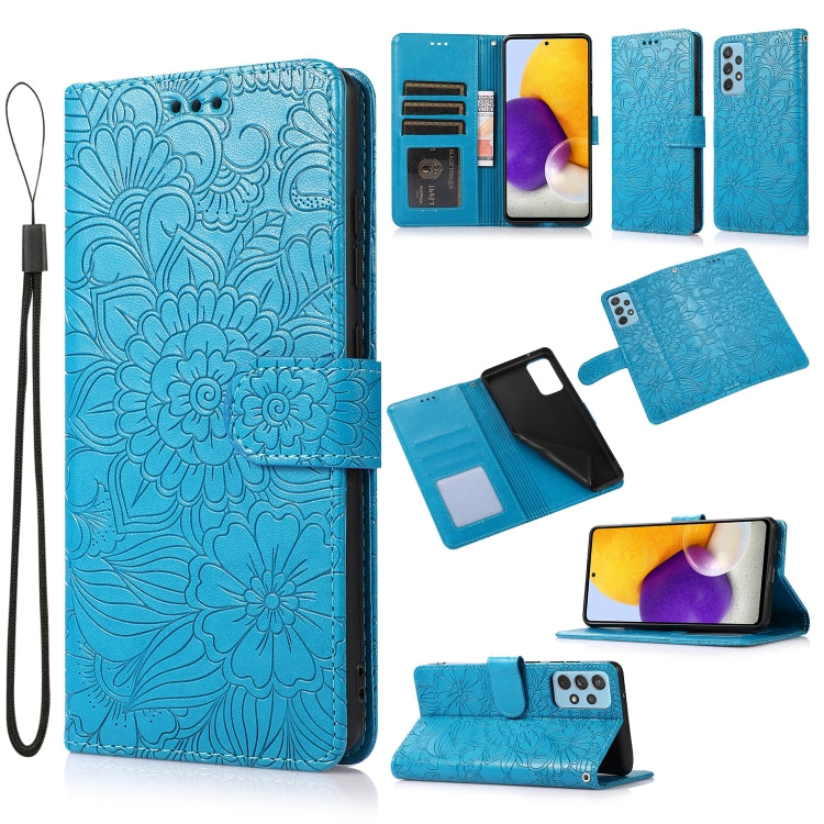 Skin Feel Embossed Sunflower Horizontal Flip Leather Case with Holder & Card Slots & Wallet & Lanyard, For Samsung Galaxy S21 5G, For Samsung Galaxy S21 FE, For Samsung Galaxy A21s, For Samsung Galaxy Note20, For Samsung Galaxy 5G / 4G�����������������...