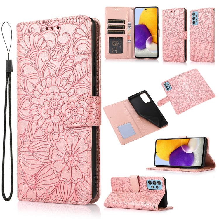Skin Feel Embossed Sunflower Horizontal Flip Leather Case with Holder & Card Slots & Wallet & Lanyard, For Samsung Galaxy S21 5G, For Samsung Galaxy S21 FE, For Samsung Galaxy A21s, For Samsung Galaxy Note20, For Samsung Galaxy 5G / 4G�����������������...